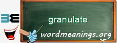 WordMeaning blackboard for granulate